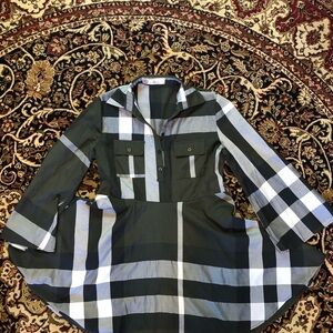 Plaid Button-Up Dress